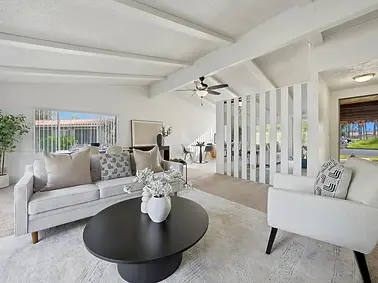 Finished living room after the whole-home remodel